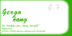 gergo hang business card